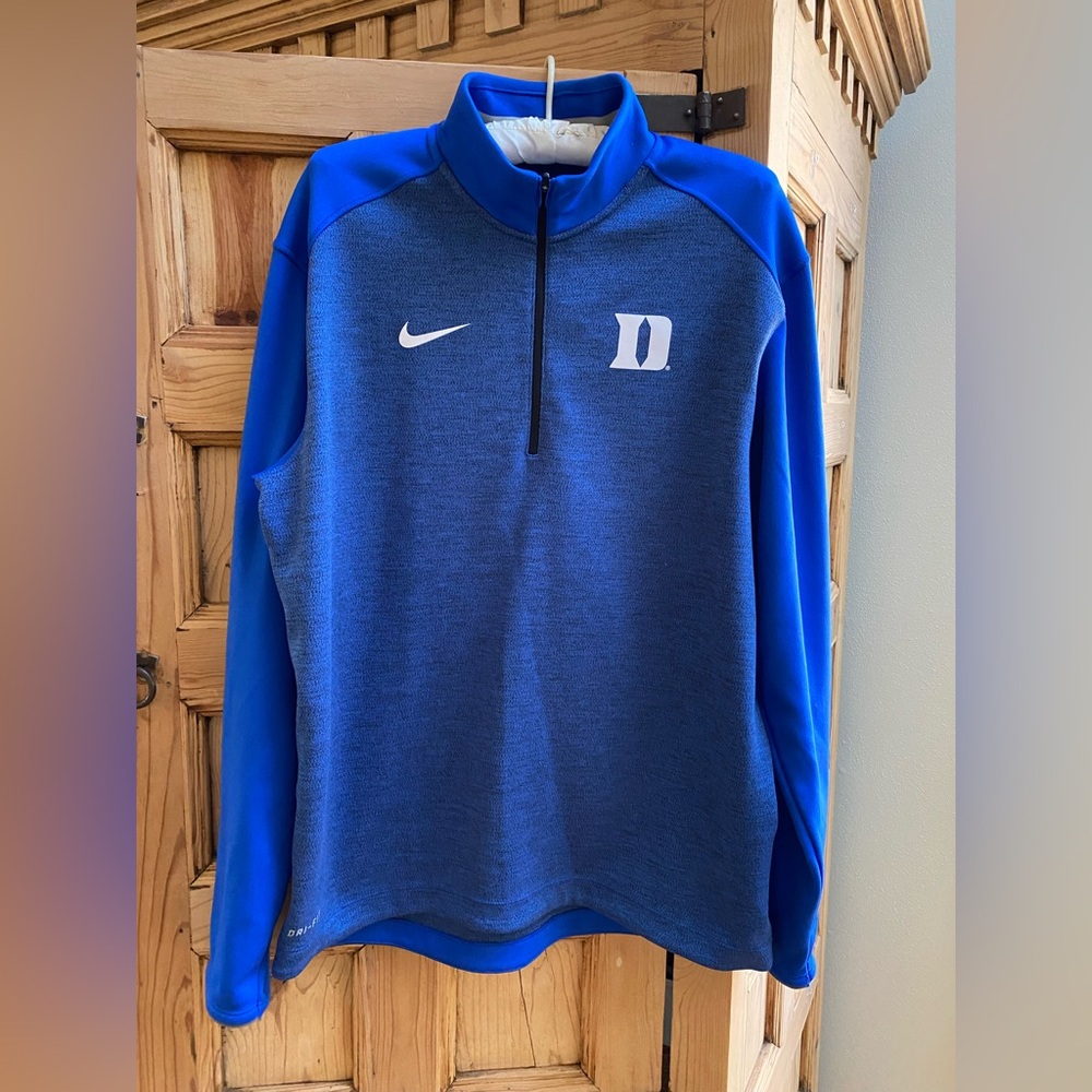 Nike Duke Blue Devils Blue and Gray Men's half zip